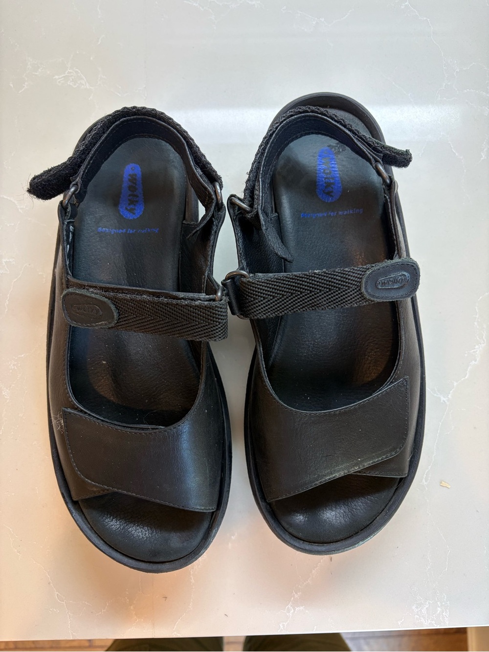 Wolky Black Lug  Sandals